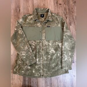 Gillz Men’s Large Fleece Lined Snap Front Shirt Jacket Camo
